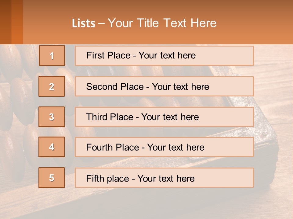 A Wooden Abacusk Sitting On Top Of A Wooden Table PowerPoint Template
