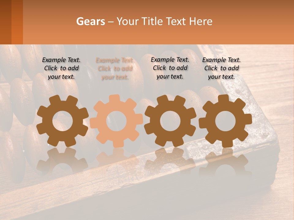 A Wooden Abacusk Sitting On Top Of A Wooden Table PowerPoint Template