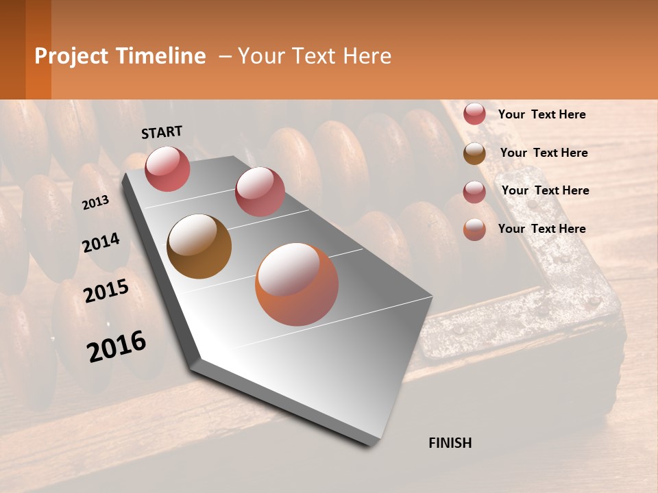 A Wooden Abacusk Sitting On Top Of A Wooden Table PowerPoint Template