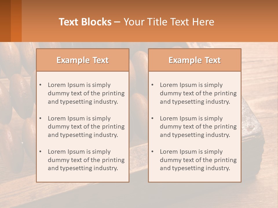 A Wooden Abacusk Sitting On Top Of A Wooden Table PowerPoint Template
