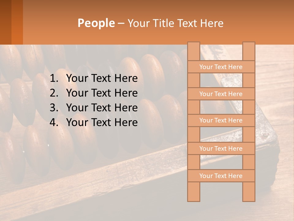A Wooden Abacusk Sitting On Top Of A Wooden Table PowerPoint Template