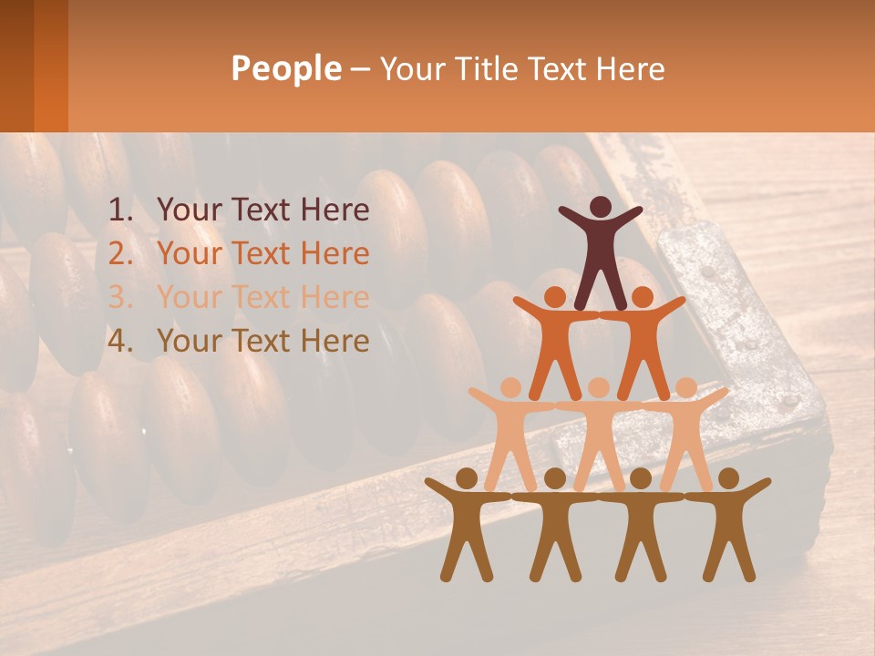 A Wooden Abacusk Sitting On Top Of A Wooden Table PowerPoint Template