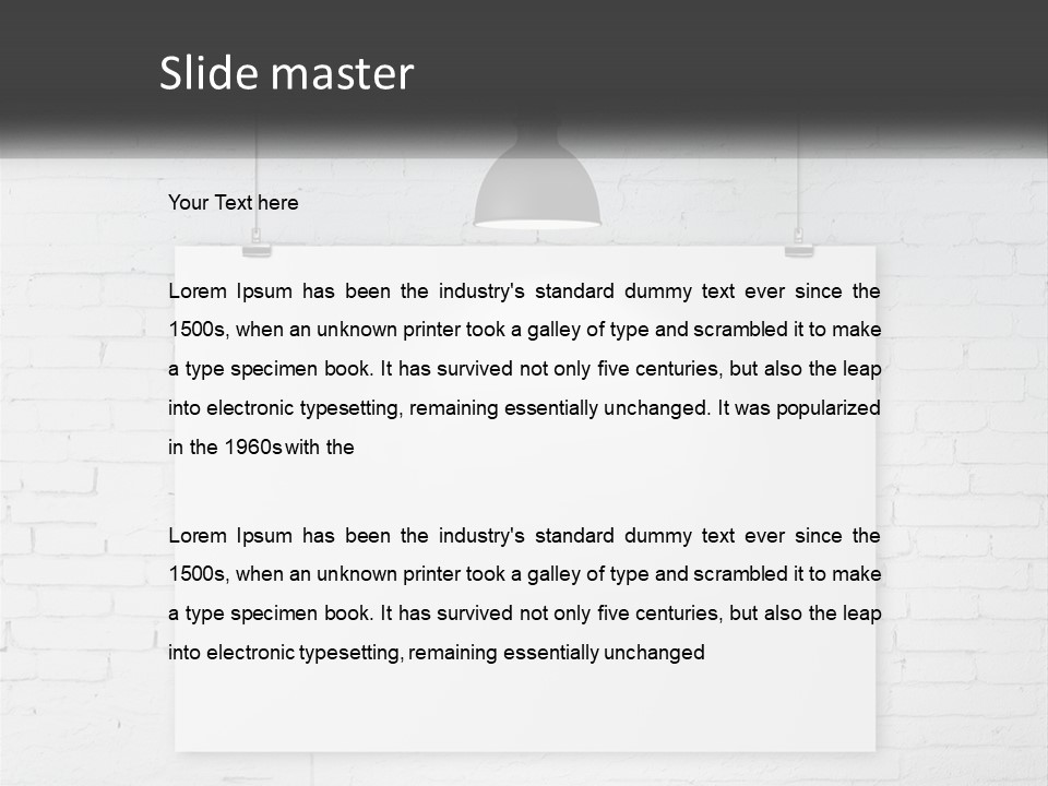 A White Sign Hanging From A Brick Wall PowerPoint Template