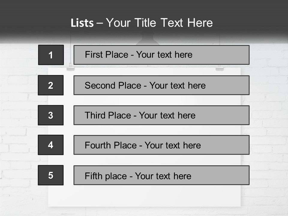 A White Sign Hanging From A Brick Wall PowerPoint Template