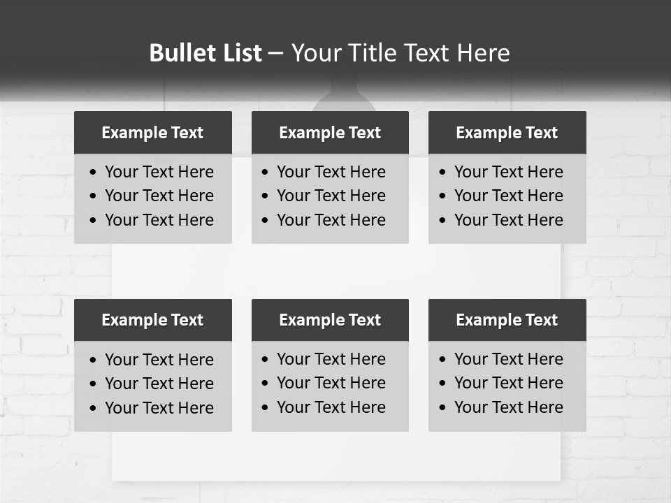 A White Sign Hanging From A Brick Wall PowerPoint Template