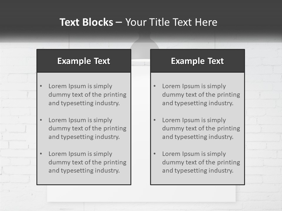 A White Sign Hanging From A Brick Wall PowerPoint Template