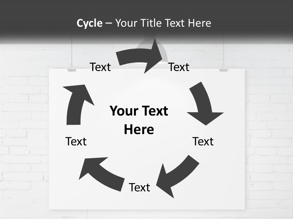 A White Sign Hanging From A Brick Wall PowerPoint Template