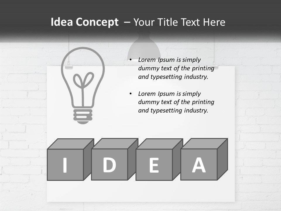 A White Sign Hanging From A Brick Wall PowerPoint Template