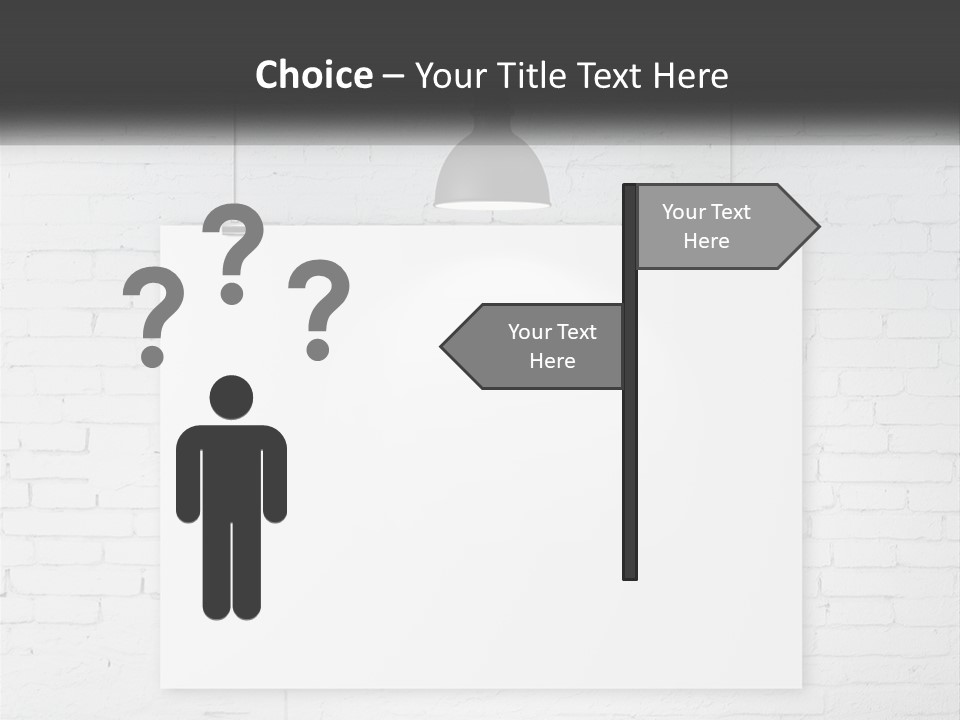 A White Sign Hanging From A Brick Wall PowerPoint Template