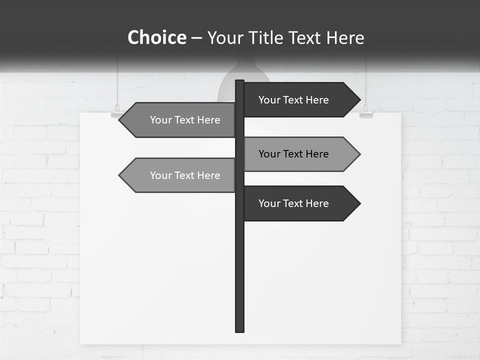 A White Sign Hanging From A Brick Wall PowerPoint Template