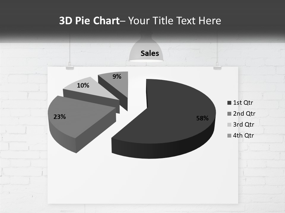 A White Sign Hanging From A Brick Wall PowerPoint Template