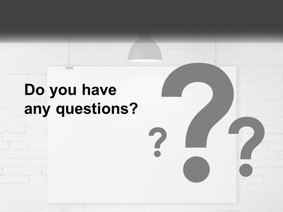 A White Sign Hanging From A Brick Wall PowerPoint Template