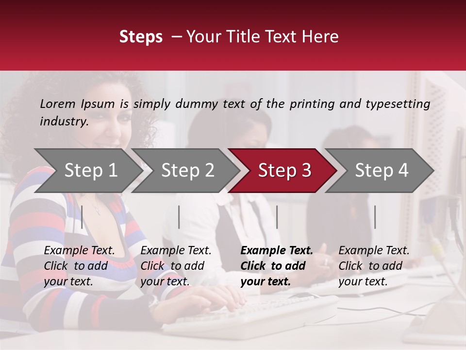 A Woman Sitting In Front Of A Computer With A Headset On PowerPoint Template