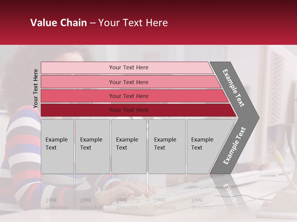 A Woman Sitting In Front Of A Computer With A Headset On PowerPoint Template