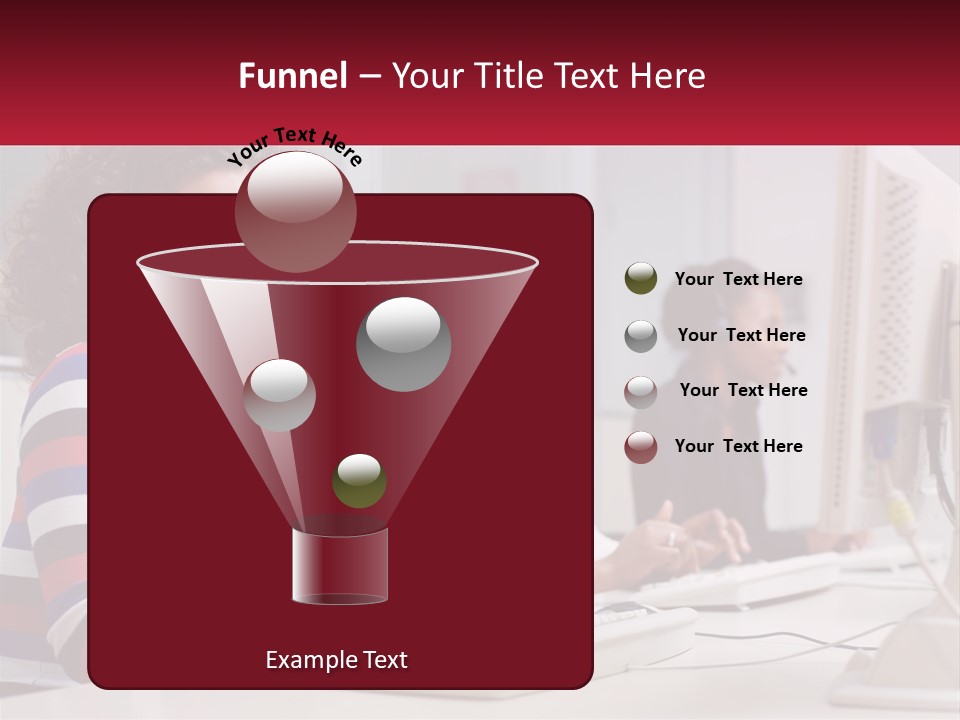 A Woman Sitting In Front Of A Computer With A Headset On PowerPoint Template