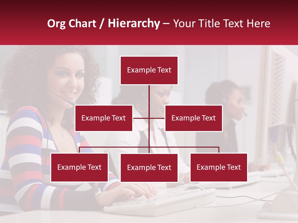 A Woman Sitting In Front Of A Computer With A Headset On PowerPoint Template