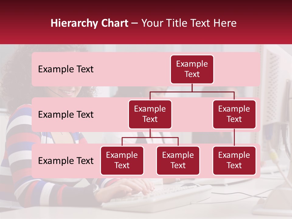 A Woman Sitting In Front Of A Computer With A Headset On PowerPoint Template