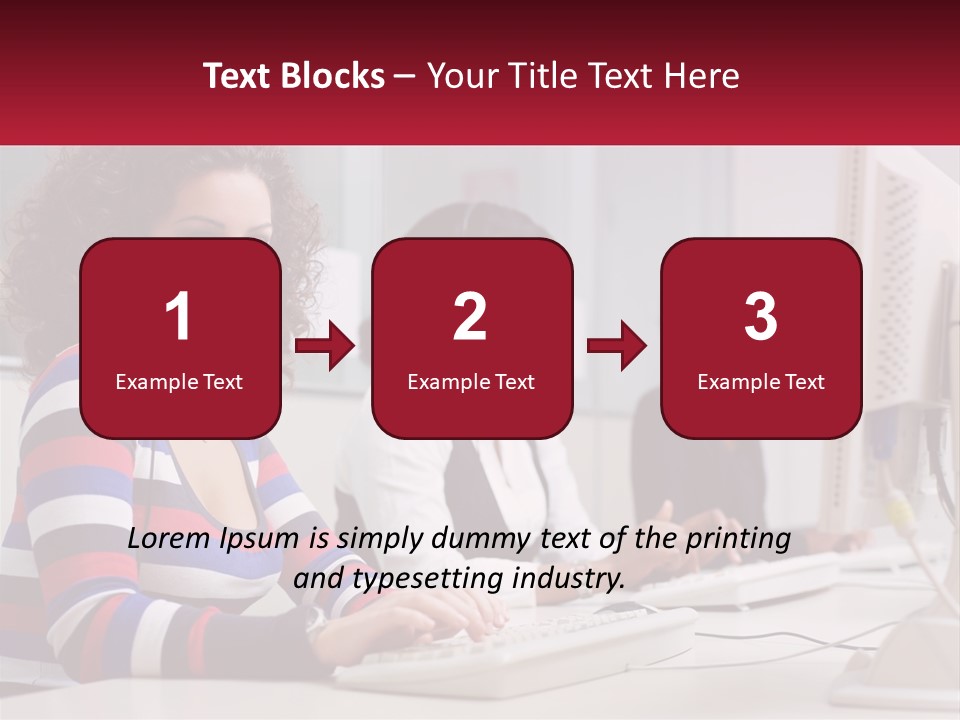 A Woman Sitting In Front Of A Computer With A Headset On PowerPoint Template