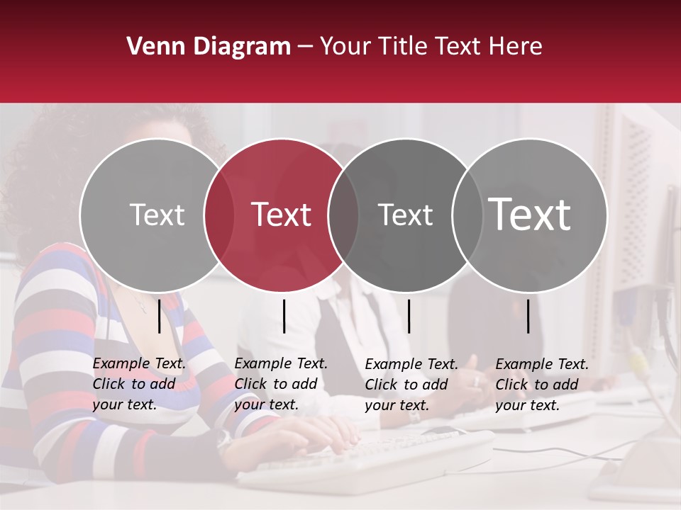 A Woman Sitting In Front Of A Computer With A Headset On PowerPoint Template
