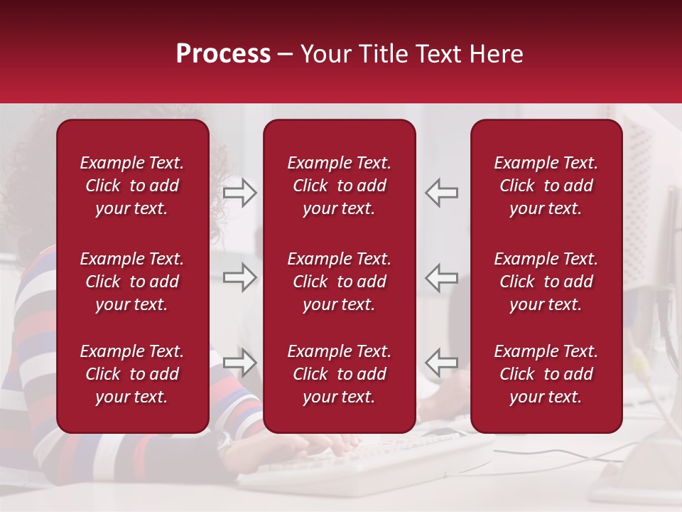 A Woman Sitting In Front Of A Computer With A Headset On PowerPoint Template