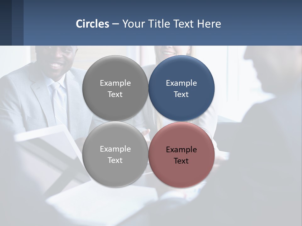 A Group Of People Sitting Around A Table PowerPoint Template