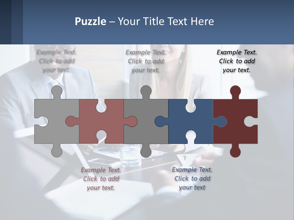 A Group Of People Sitting Around A Table PowerPoint Template