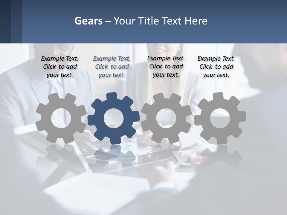 A Group Of People Sitting Around A Table PowerPoint Template