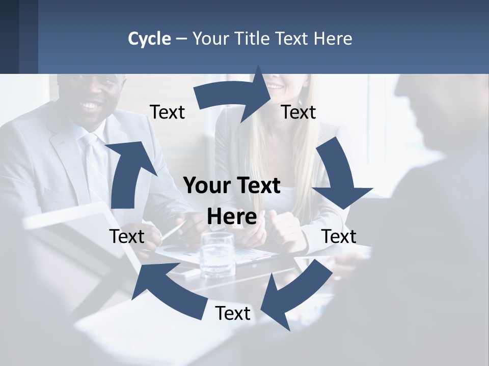 A Group Of People Sitting Around A Table PowerPoint Template