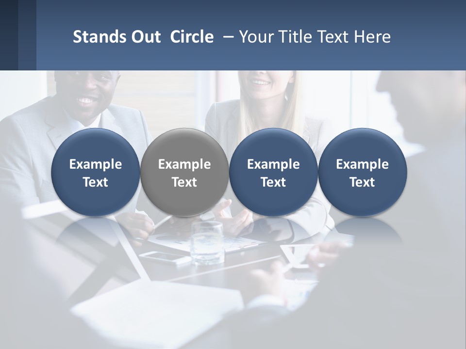A Group Of People Sitting Around A Table PowerPoint Template