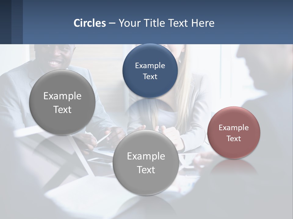 A Group Of People Sitting Around A Table PowerPoint Template