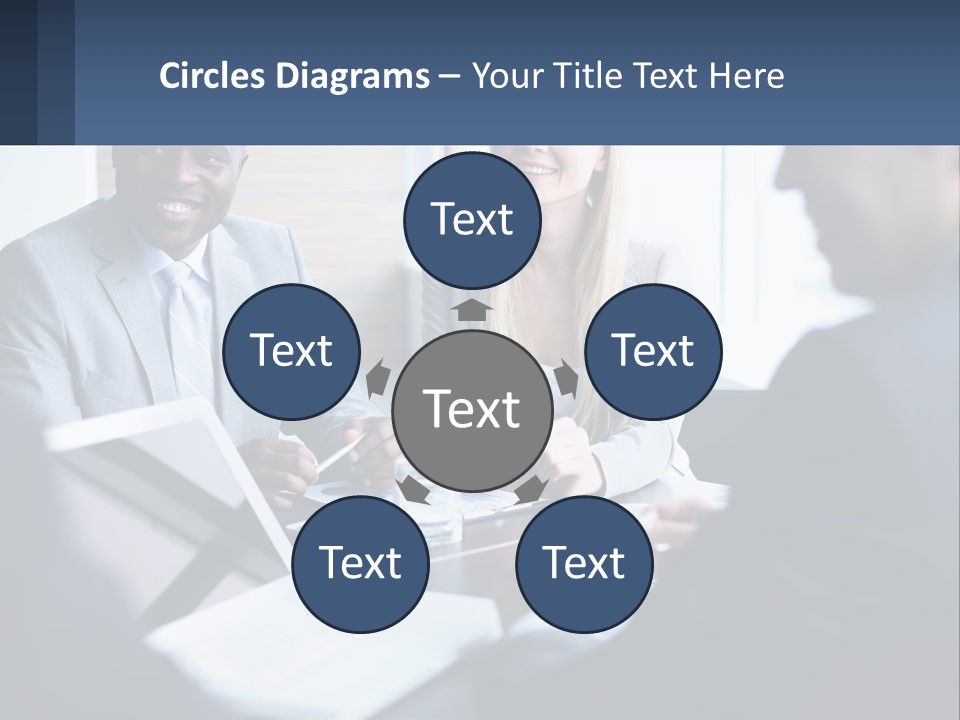 A Group Of People Sitting Around A Table PowerPoint Template