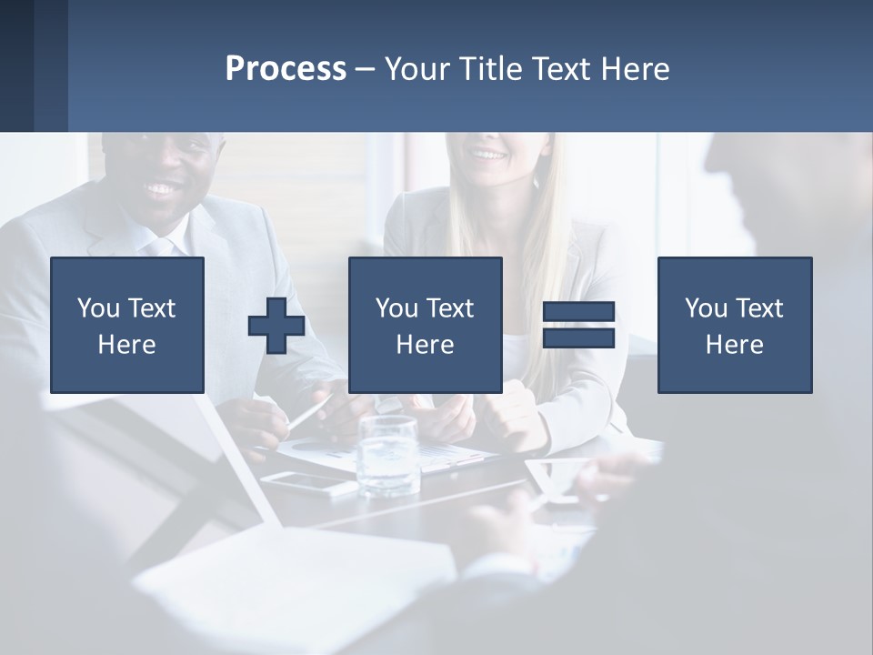 A Group Of People Sitting Around A Table PowerPoint Template