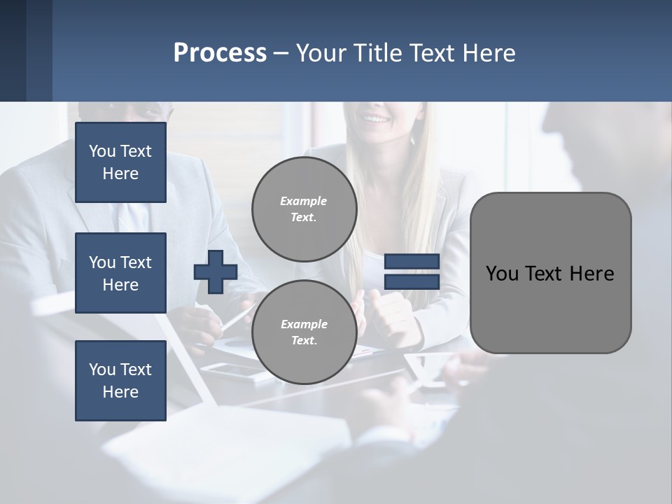 A Group Of People Sitting Around A Table PowerPoint Template