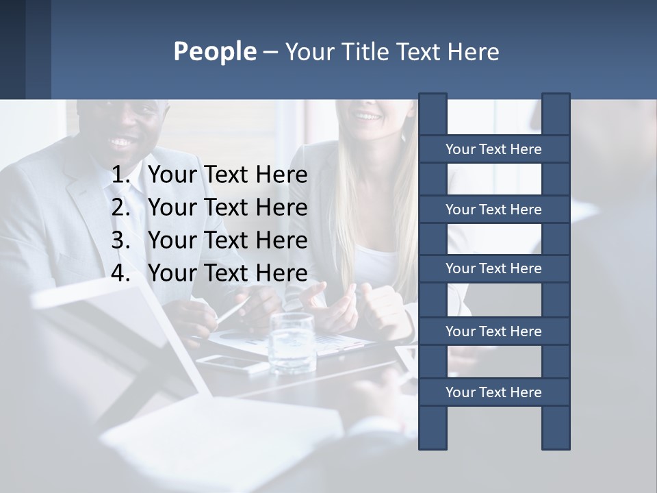 A Group Of People Sitting Around A Table PowerPoint Template