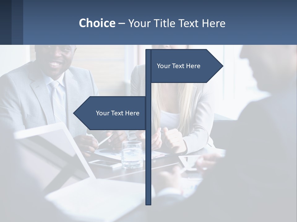 A Group Of People Sitting Around A Table PowerPoint Template