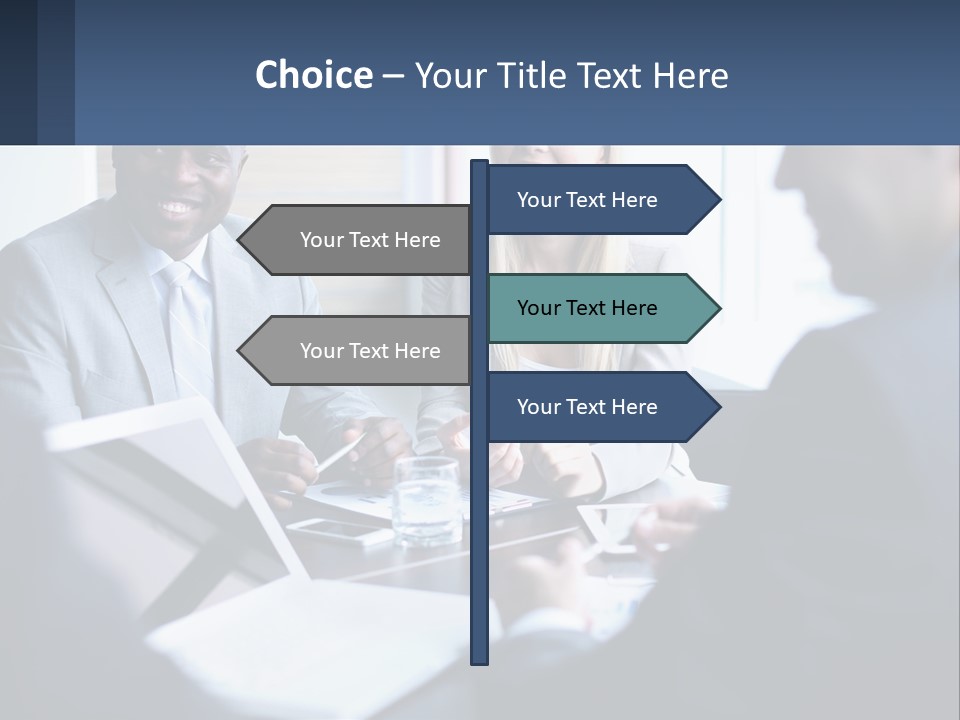 A Group Of People Sitting Around A Table PowerPoint Template