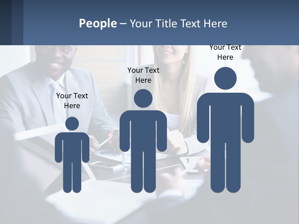 A Group Of People Sitting Around A Table PowerPoint Template
