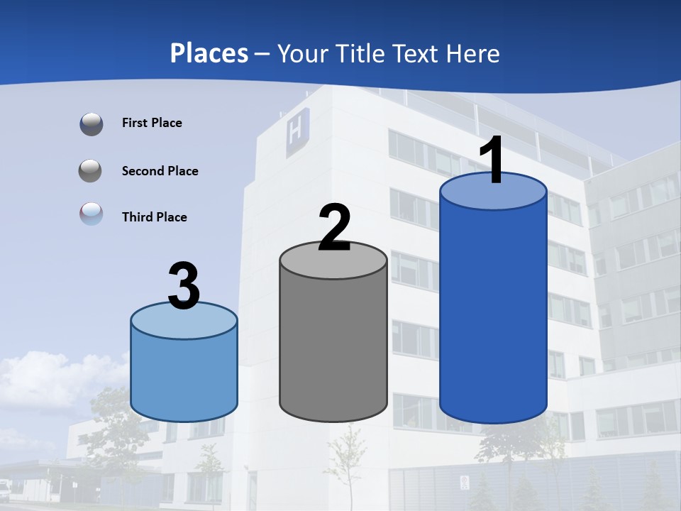 A White Building With A Blue Sky In The Background PowerPoint Template