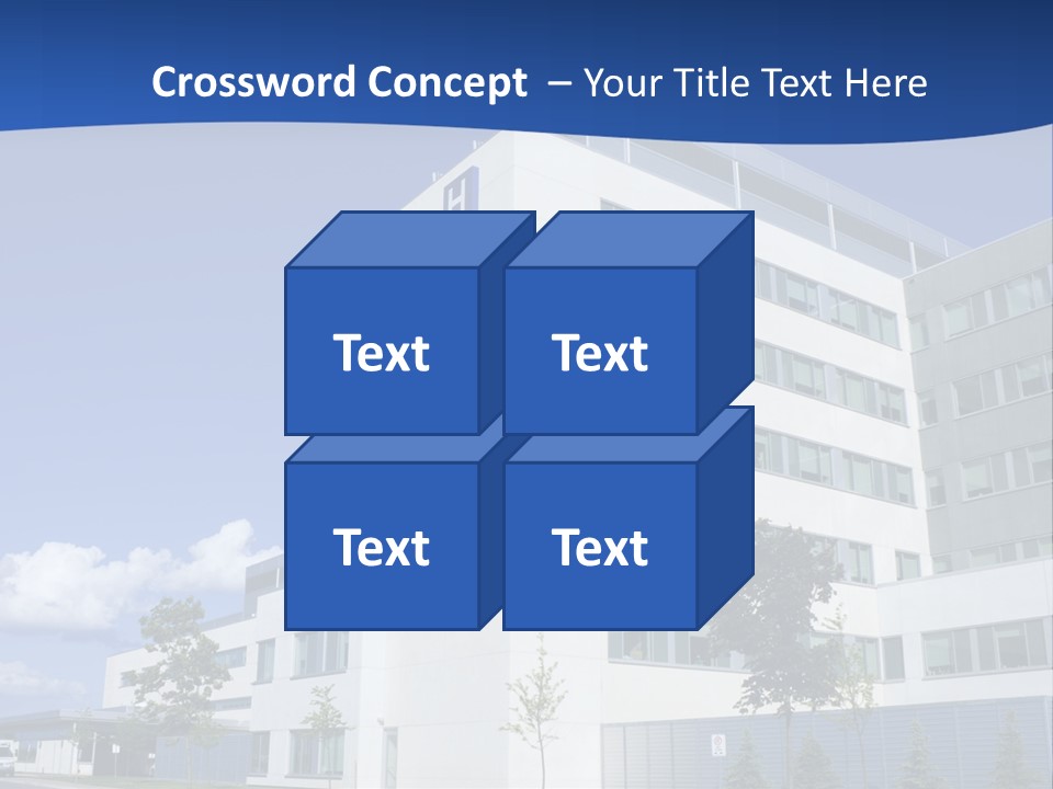 A White Building With A Blue Sky In The Background PowerPoint Template