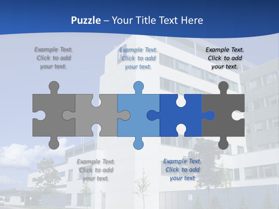 A White Building With A Blue Sky In The Background PowerPoint Template