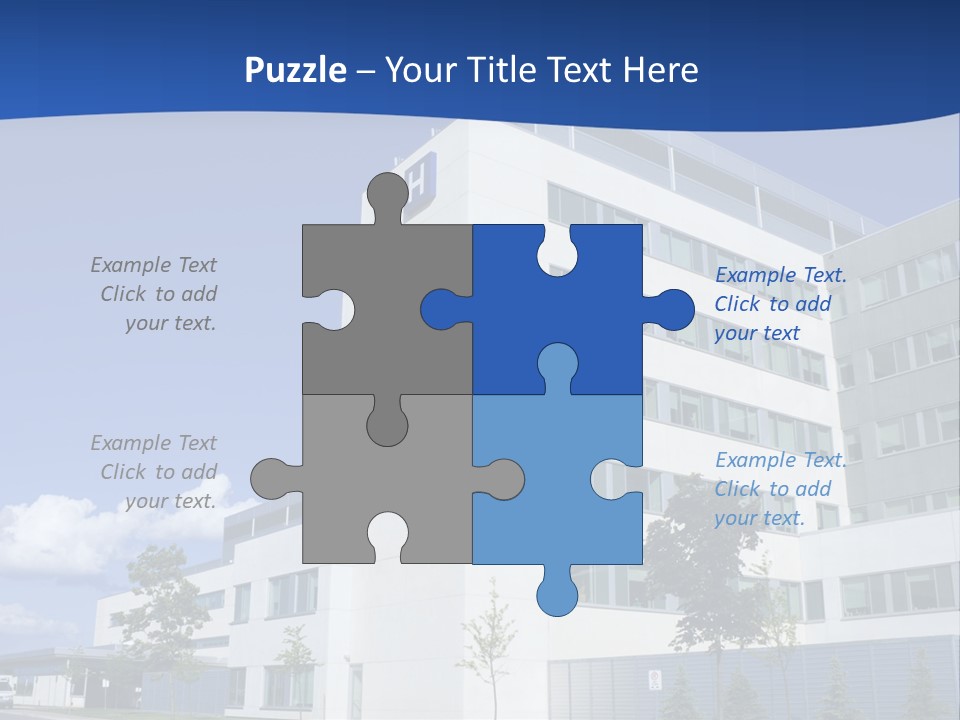 A White Building With A Blue Sky In The Background PowerPoint Template