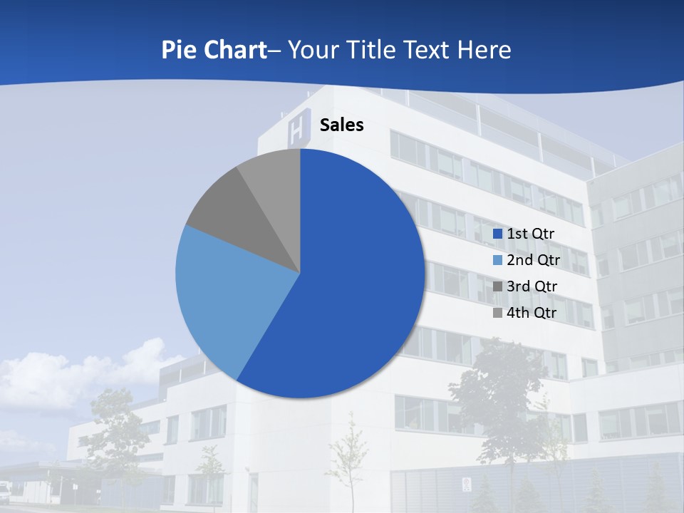 A White Building With A Blue Sky In The Background PowerPoint Template