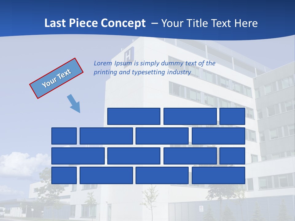 A White Building With A Blue Sky In The Background PowerPoint Template