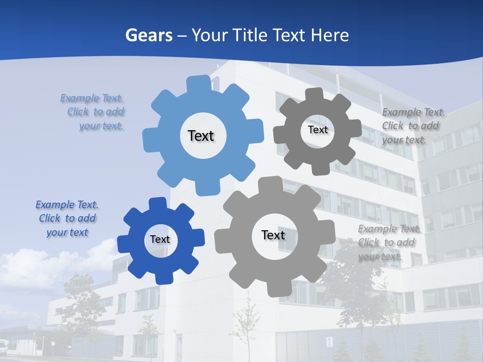 A White Building With A Blue Sky In The Background PowerPoint Template