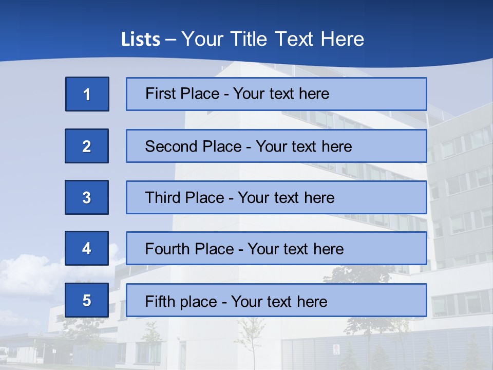 A White Building With A Blue Sky In The Background PowerPoint Template