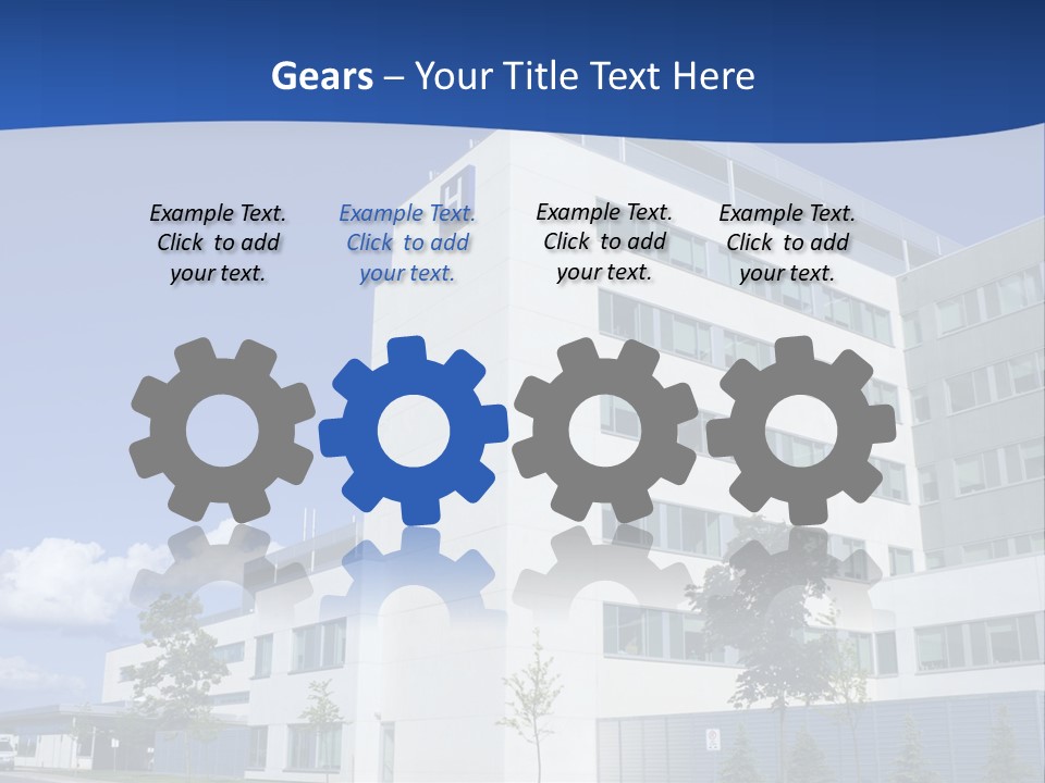 A White Building With A Blue Sky In The Background PowerPoint Template