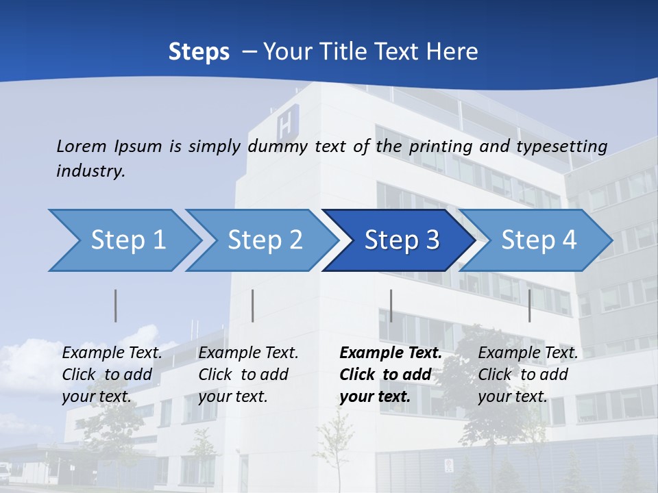 A White Building With A Blue Sky In The Background PowerPoint Template