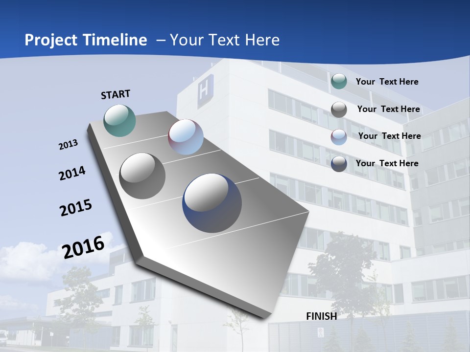 A White Building With A Blue Sky In The Background PowerPoint Template