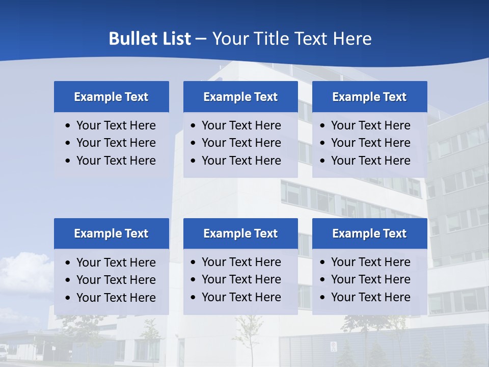 A White Building With A Blue Sky In The Background PowerPoint Template