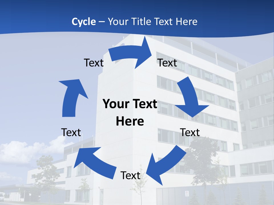 A White Building With A Blue Sky In The Background PowerPoint Template